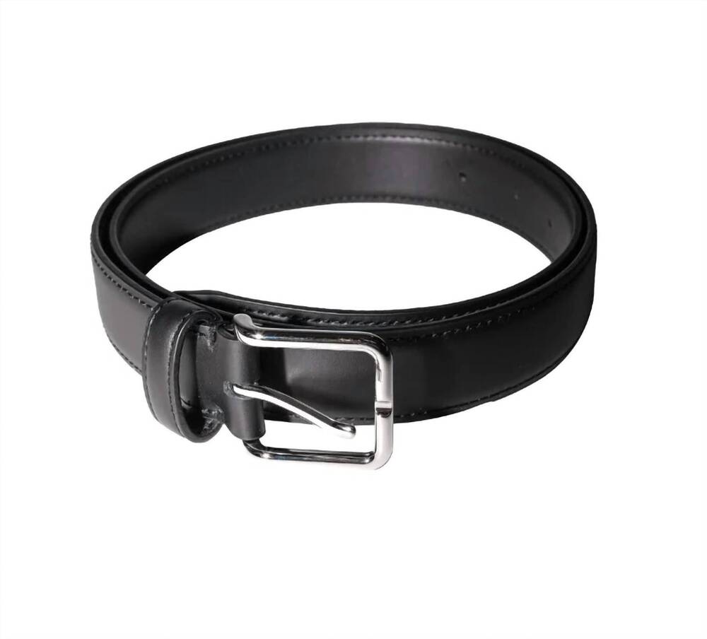 NEW COLLECTIVE women's classic leather square belt in black